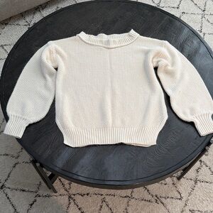 Elegant Cream Women's Crew Neck Sweater
